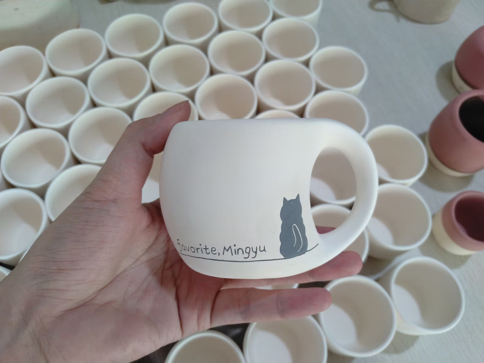 Black Cat Espresso Cup: Ceramic Pottery, Cat Lover Gift