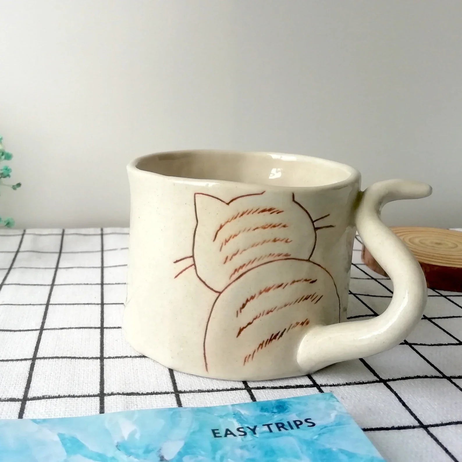 Handmade Ceramic Cat Espresso Cup: Cat Lover Coffee Gift (5oz)
